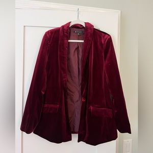 Burgundy velvet blazer